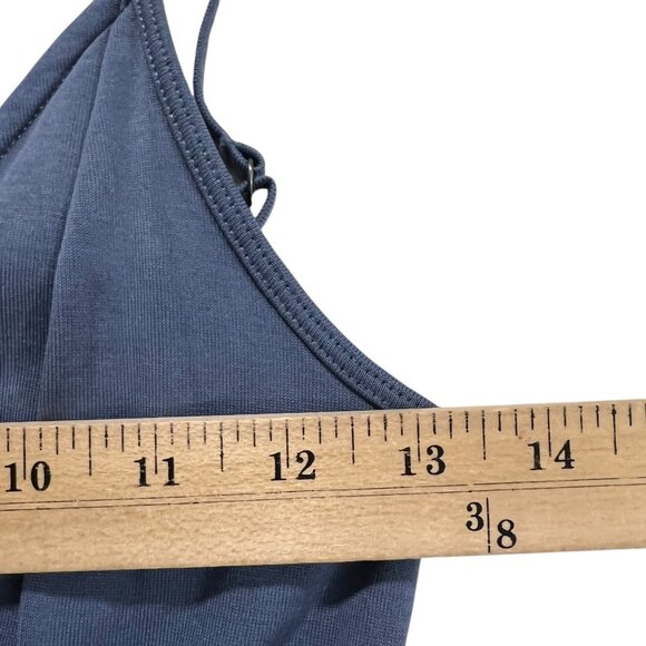 Vintage Abercrombie & Fitch Y2K Blue Faux Wrap Spaghetti Strap Romper Size S - Picture 7 of 10